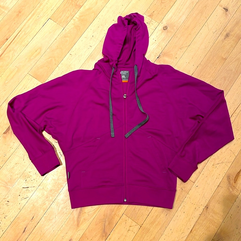 Icebreaker merino croppedwool hoodie in magenta purple XS